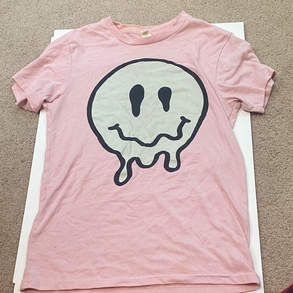 Pink Smiley Face Shirt